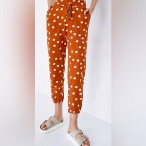 Daily Practice Anthropologie Polka Dot Joggers-Sweatpants Size-XL